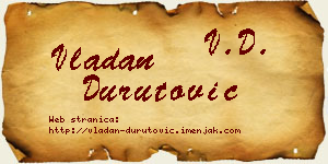 Vladan Durutović vizit kartica